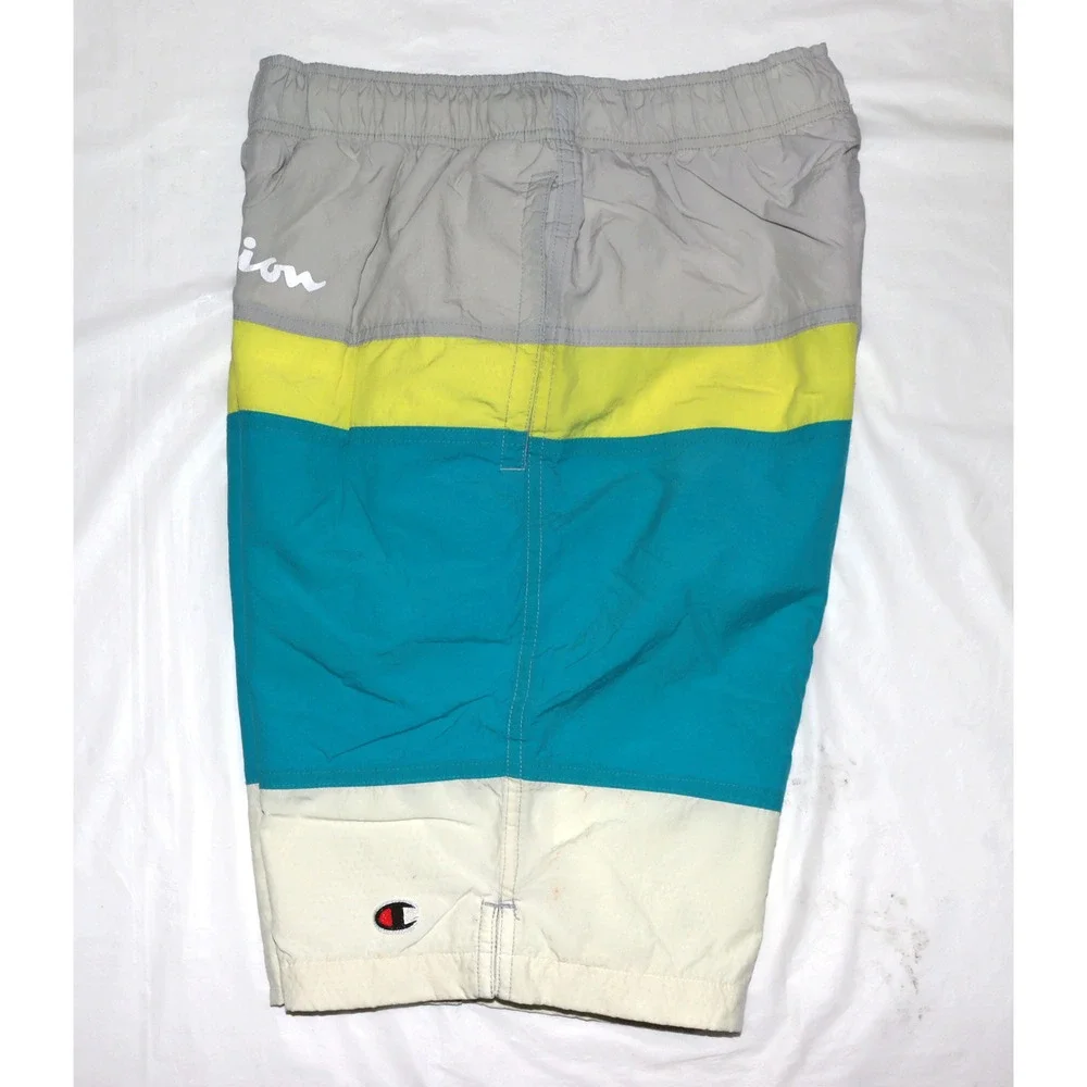 Champion Men's Board Shorts Swim Trunks Striped‎ Shorts Size Small